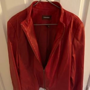 Danier Woman’s XL Red leather jacket. Like New, Barely worn.